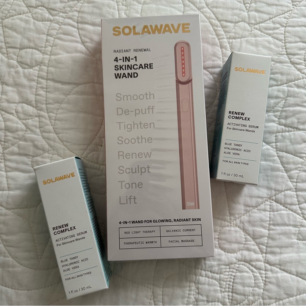 Solawave Skincare Wand and Serum (2 Bottles)